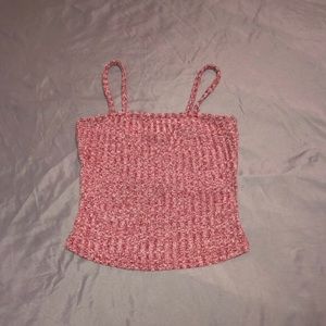 Pink and white tight crop top